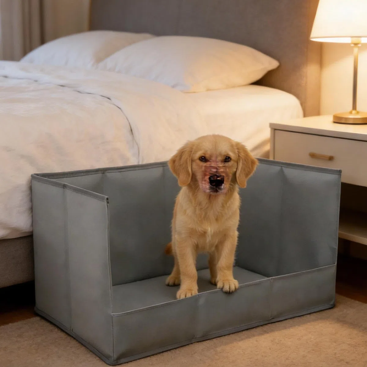 Bandeja Sanitaria para Perros Bordes Altos Plegable Portátil Impermeable | Recipiente para Paños Absorbentes de Canina para Interiores Exteriores Balcón Porche y Limpieza