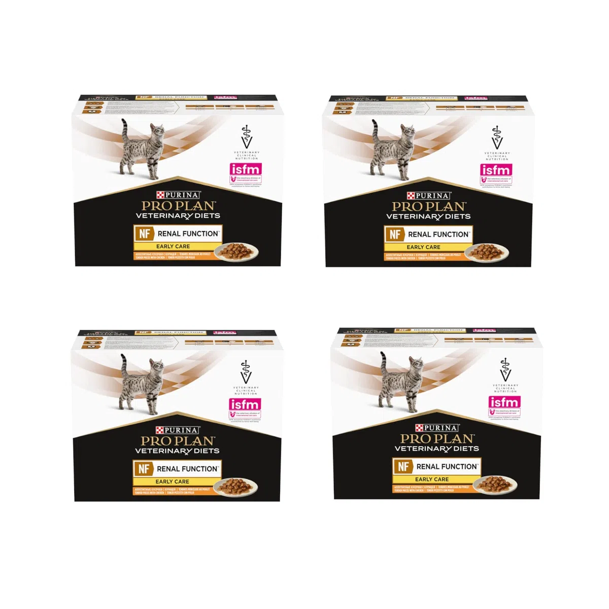 PURINA PRO PLAN Veterinary Diets NF Renal Function Early Care Pollo | Paquete de 4 | 4 x 10 x 85 g | Alimento dietético Completo para Gatos Adultos en Bolsa Fresca | para favorecer la función renal
