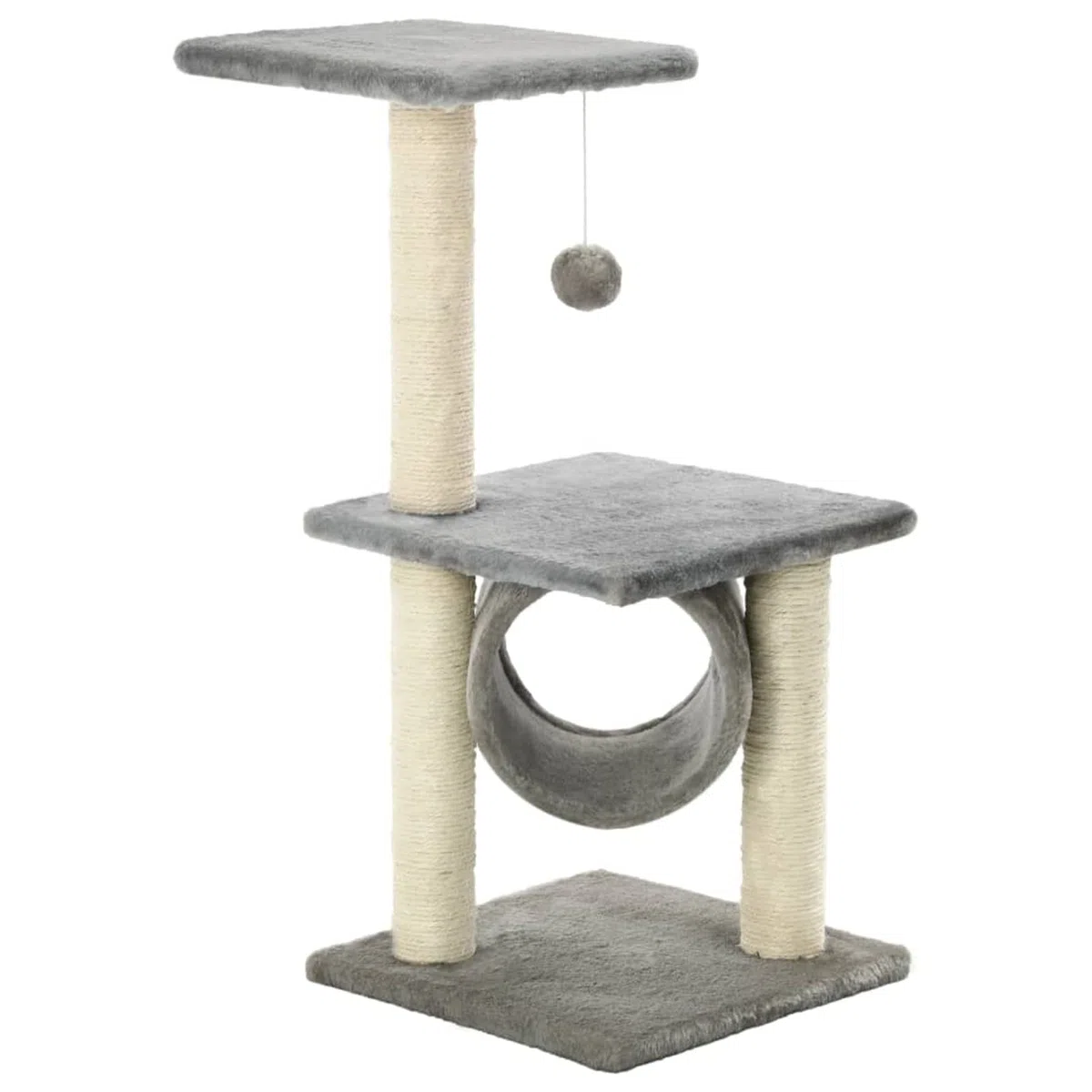 Chusui Rascador para Gatos con Poste rascador de sisal, Arbol para Gatos, Gatos Accesorios, Arranhador para Gatos, Arbol Rascador Gatos, 65 cm Gris