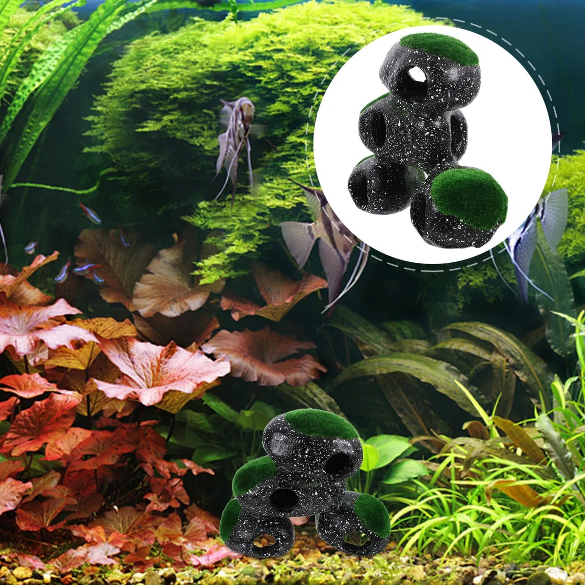 Happyyami 1pieza Decoración Acuario Creativa Refugio De Camarones y Peces Simulación De Piedra para Paisajismo Acuático