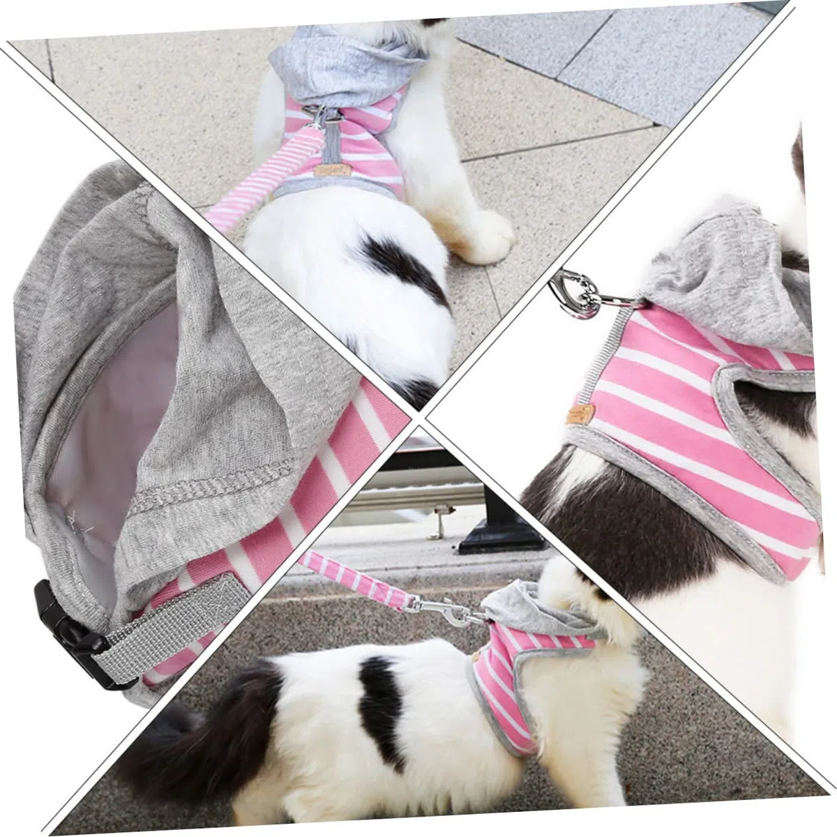 BESPORTBLE 2piezas Arnés y Correa para Gatos Diseño De Rayas Chaleco para Paseos Al Aire Seguridad Garantizada Talla