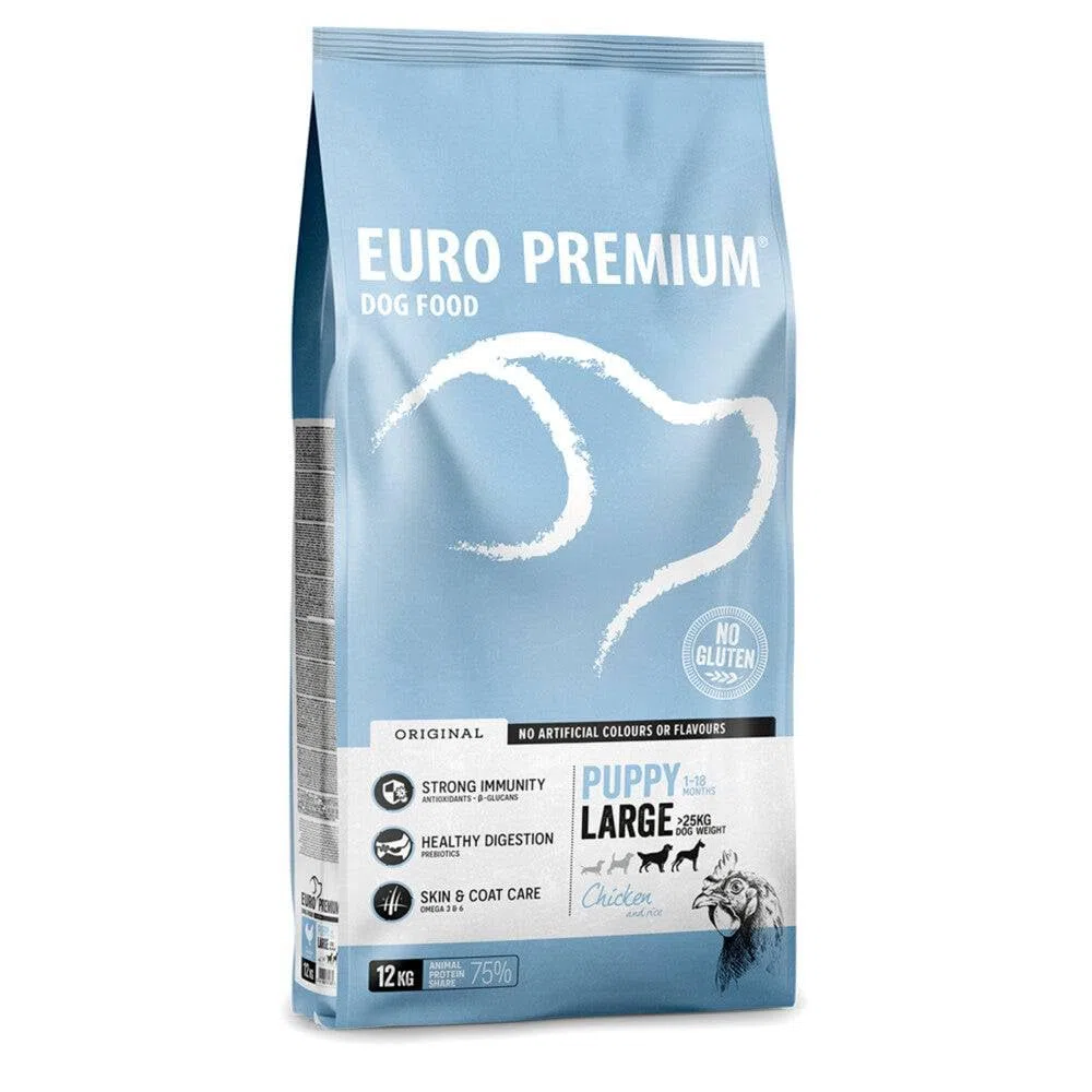 Euro-Premium Cachorro Pollo Grande - Arroz 12 kg