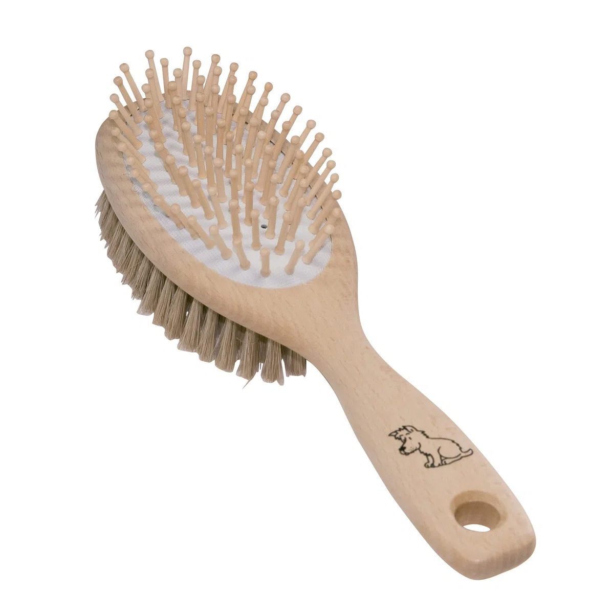 Redecker - Cepillo para perros con cerdas de colores claros y mango de madera