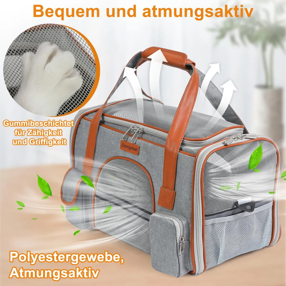 Bolsa de transporte para mascotas para gatos pequeños y perros pequeños, transpirable, bolsa de transporte plegable con correa para el hombro, bolsa de transporte para compañías aéreas