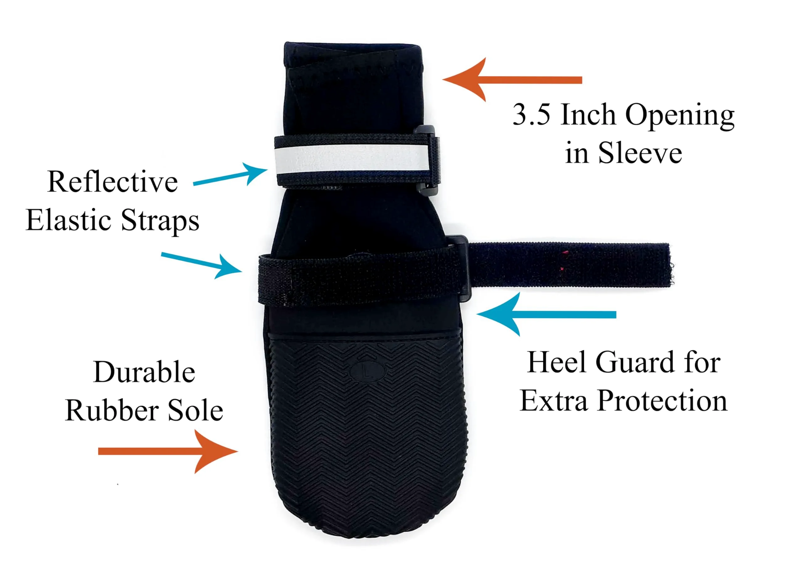 Bark Brite Todas Las Botas De Perro Protector De Neopreno Resistente A La Pata con Straps- Reflectante (XXL (4,5X4,5 In.))