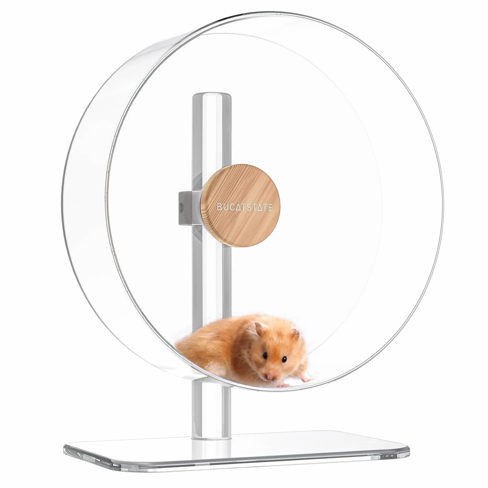 BUCATSTATE Hámster Rueda Silenciosa 32cm, Doble Rodamiento de Hámster Rueda de Ejercicio de Hilado Silencioso para Hámster Enano Ratones Degus u Otros Animales