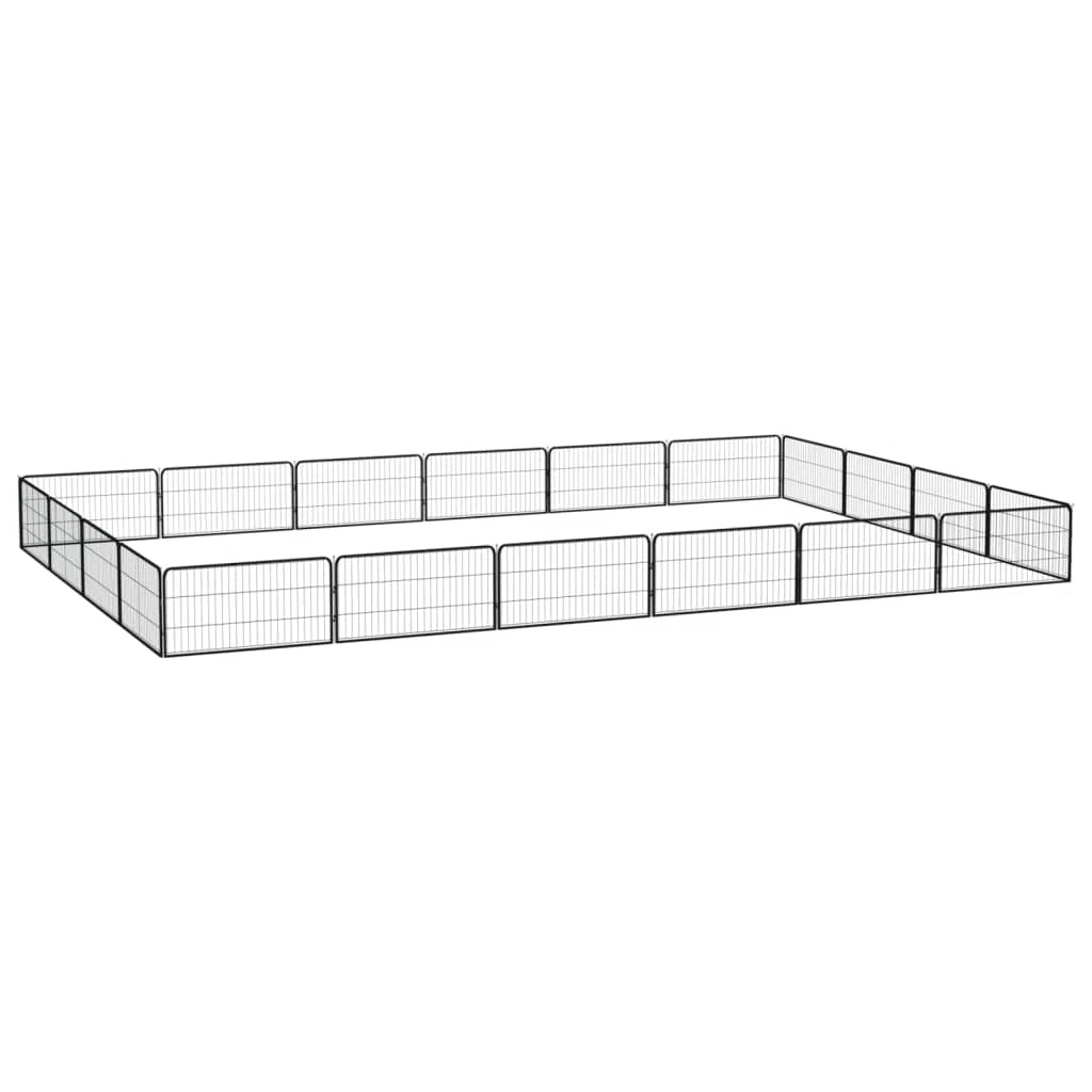 20-TLG. Perrera para perros de acero negro, 100 x 50 cm, plegable, exterior e interior, cercado con protección y seguridad para cachorros y perros grandes, versátil, resistente y duradero