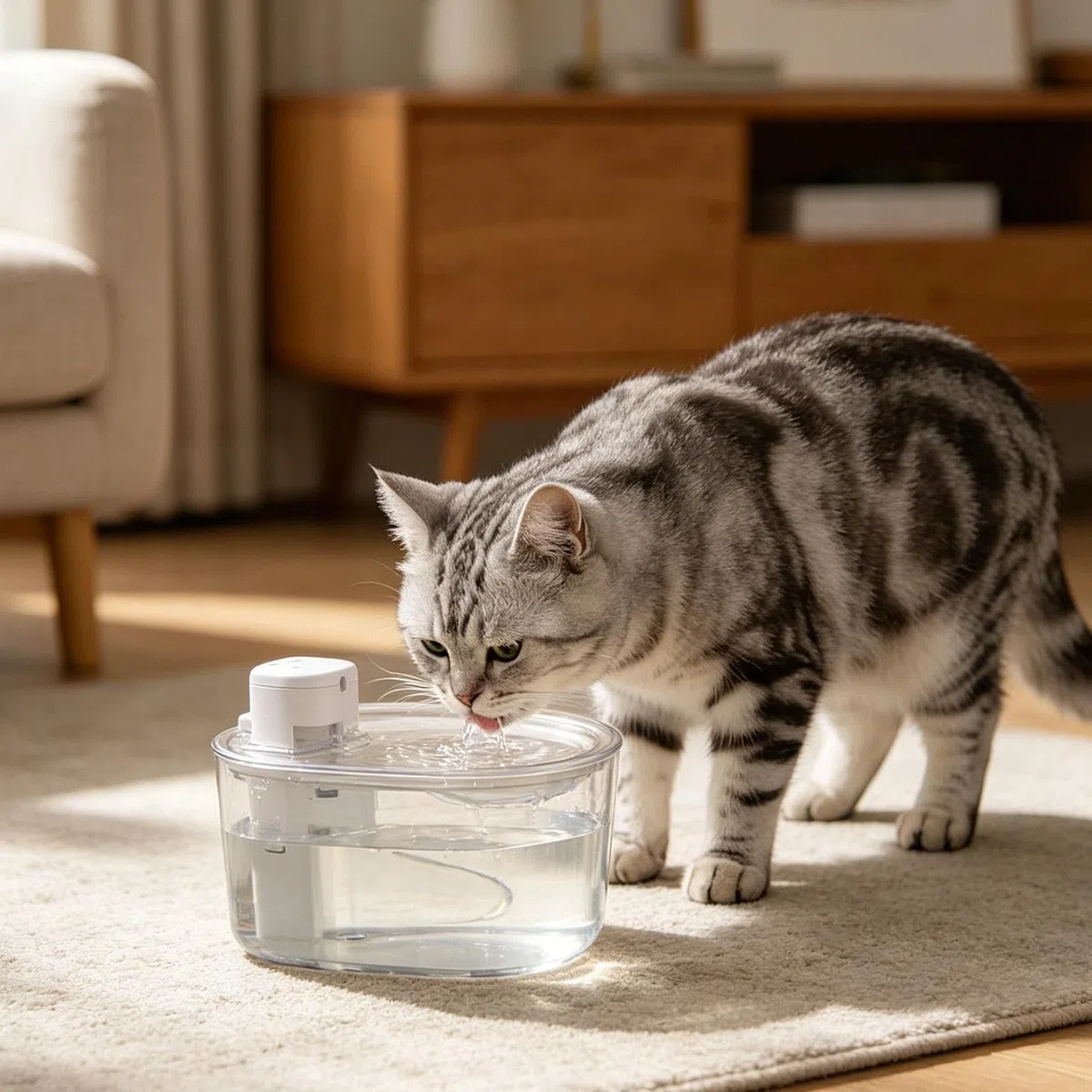Fuente De Agua Para Mascotas Dispensador Silencioso Recargable con Sensor | Fuente Agua De Perros Beber Sobremesa Escritorio Cachorro Gatito Perro Animal Mascota En Interiores