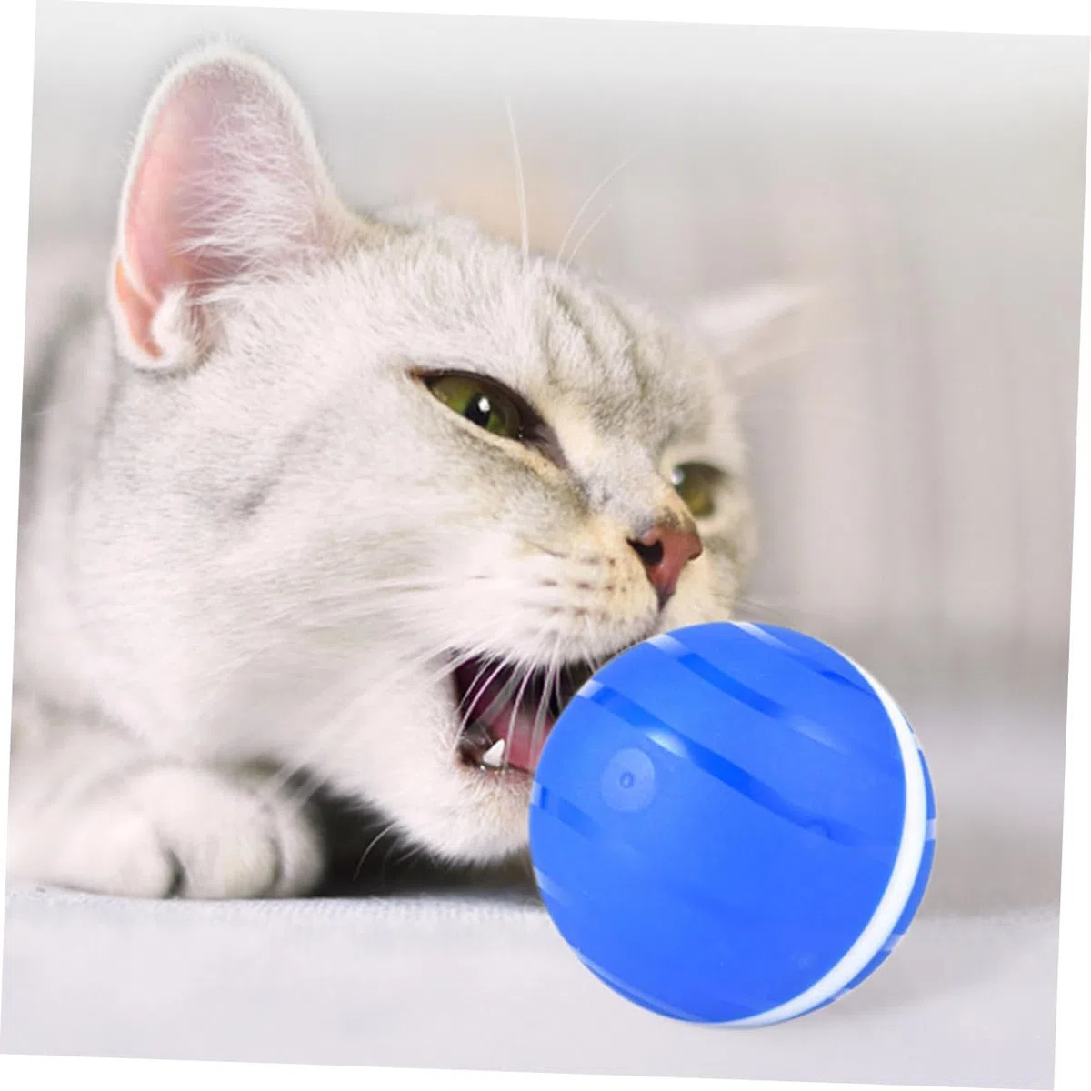 Kisangel Pelota De Juguete para Mascotas Luminosa Automática Interactiva para Gatos Luces Intermitentes Recargable por USB