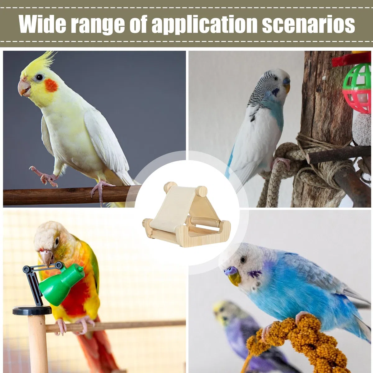 Hamaca Para Jaula De Aves Hamaca Para Dormir De Madera Para Aves Con | Percha Para Cacatúas Para Conure, Cacatúa, Loro, Periquitos, Agapornis, Guacamayo, Periquito