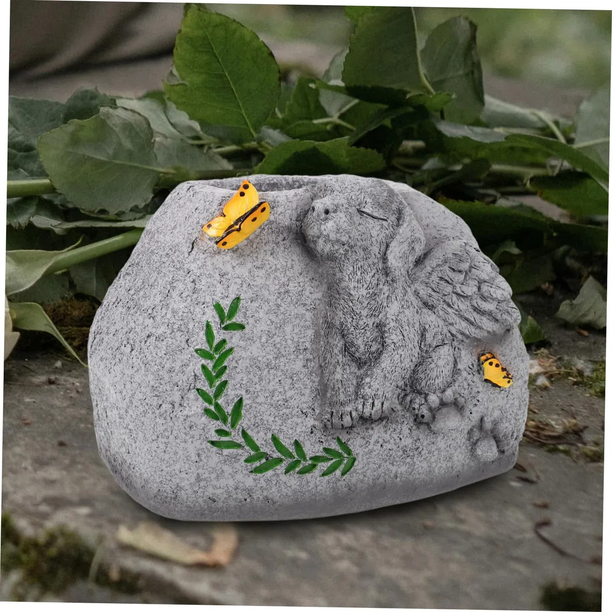 Lápida Conmemorativa para Perros de Resina, Maceta Exterior