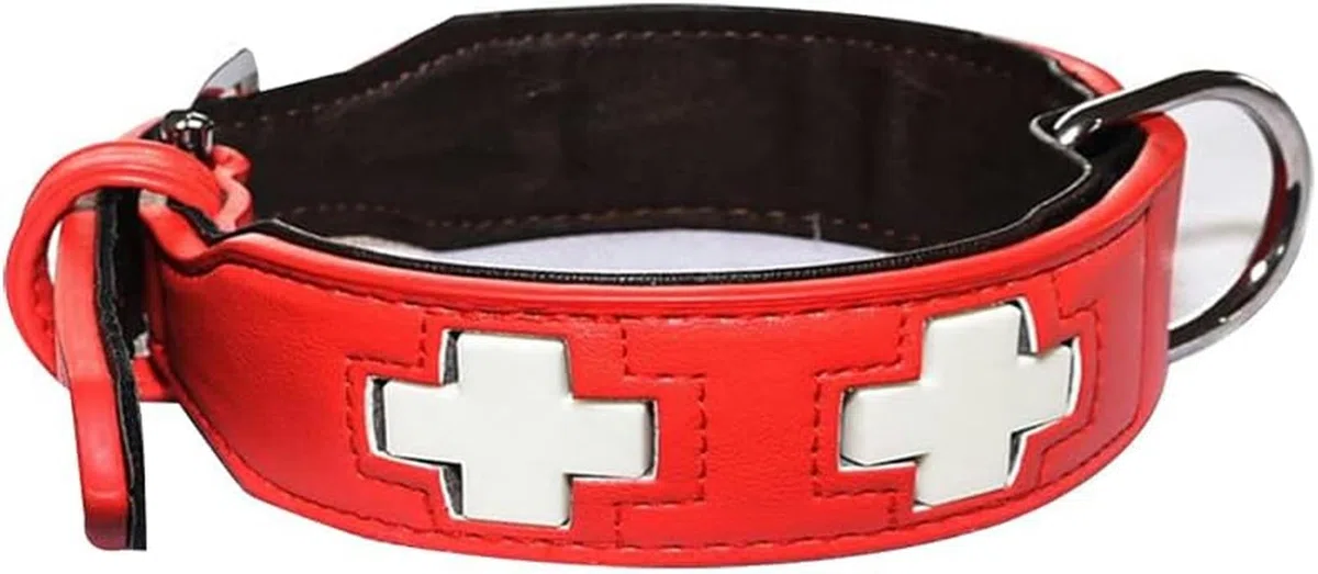 Collar Luminoso de Seguridad Que Brilla en la Oscuridad más Atractivo para Perros, Estilo Collar Luminoso para Perros con luz Nocturna, Accesorio para Mascotas, Rojo, M