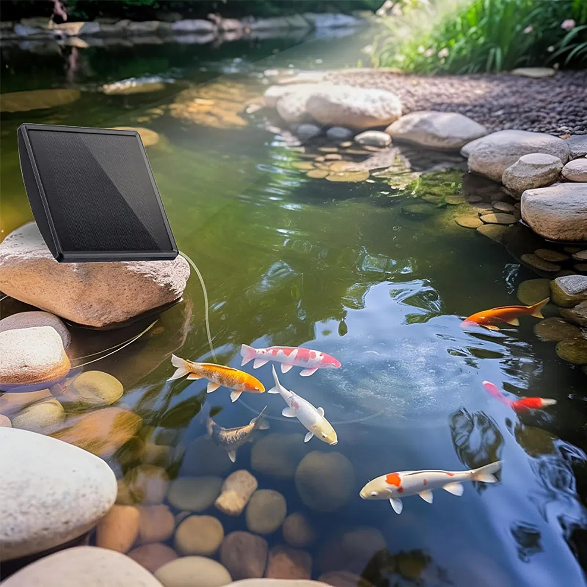Bombas de Aire solares portátiles de Doble Salida, estaca para acuarios, oxigenación de Tanques de Peces, Bombas de Aire solares versátiles para acuarios