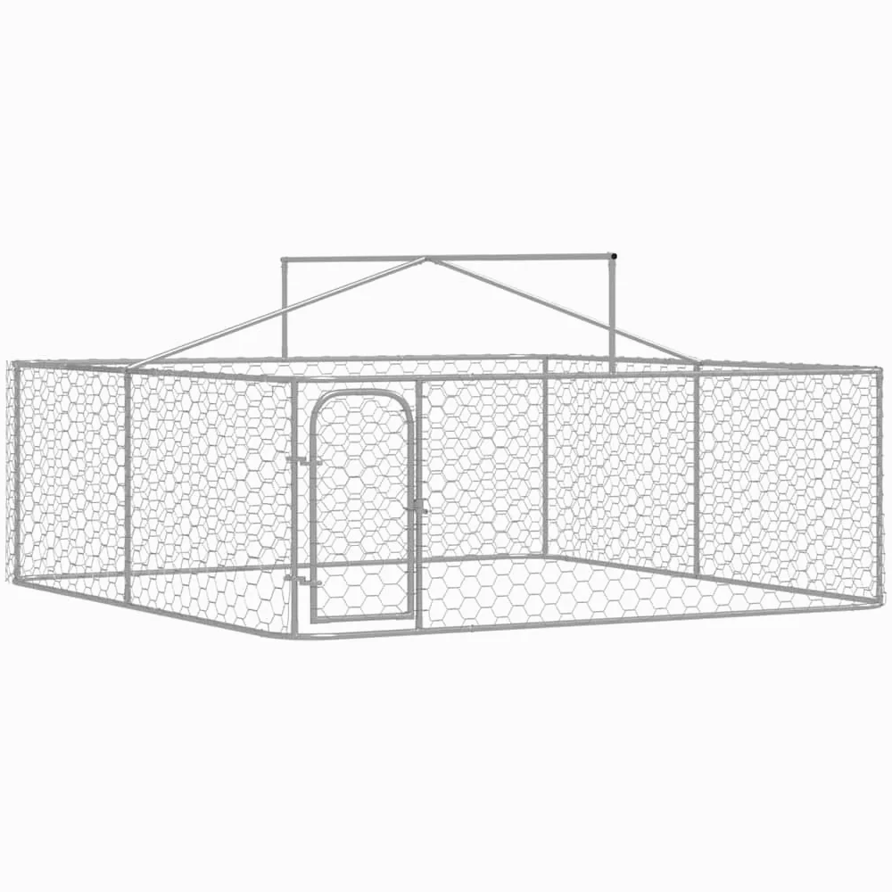 Gran caseta para perros al aire libre con techo 300 x 300 x 150 cm de acero galvanizado, polietileno resistente a los rayos UV, protección y seguridad para cachorros, camping, jardín, uso en