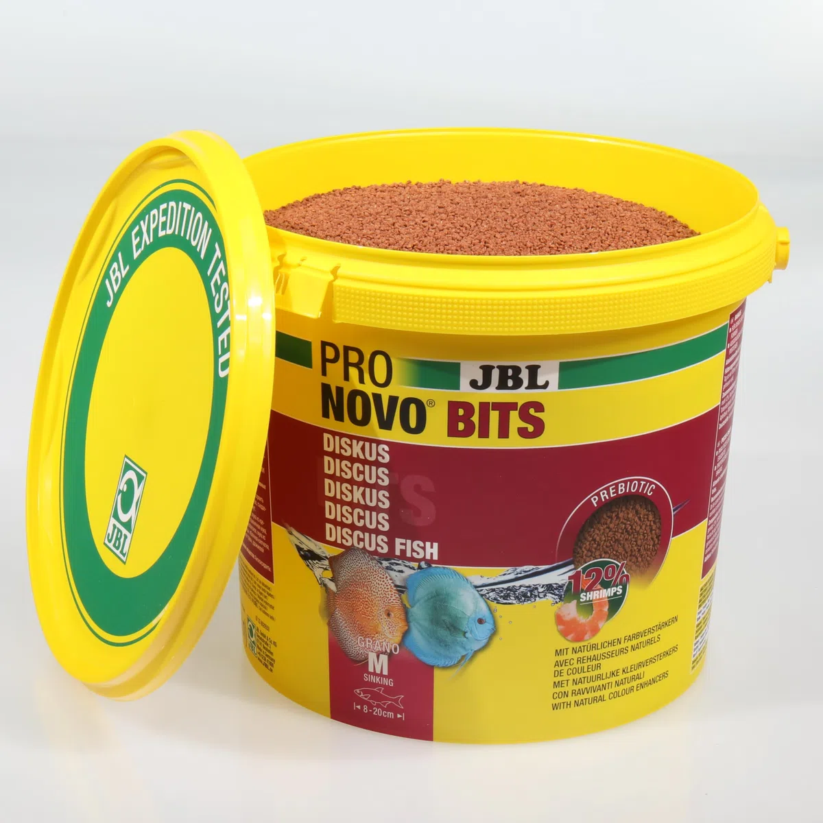 JBL PRONOVO bits Grano, pienso primario para Peces y cíclidos de 8-20 cm, alimento para Peces gránulos, Talla M, 5500 ml