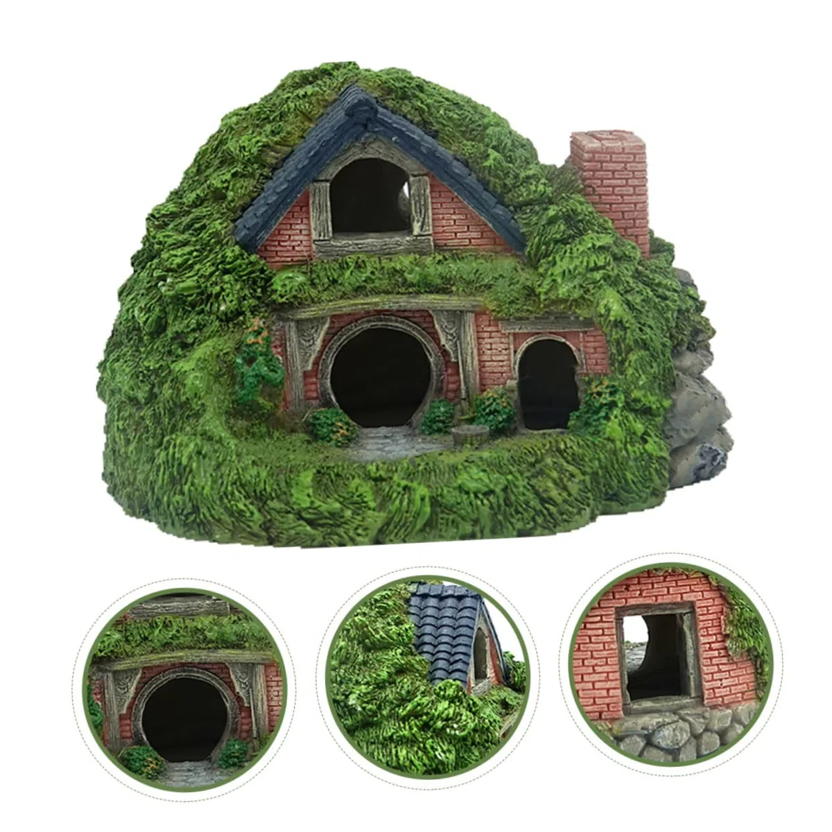 Cabilock Cueva Escondida de Resina para Acuario, Cueva Decorativa Resistente y Estable para Peces y Camarones