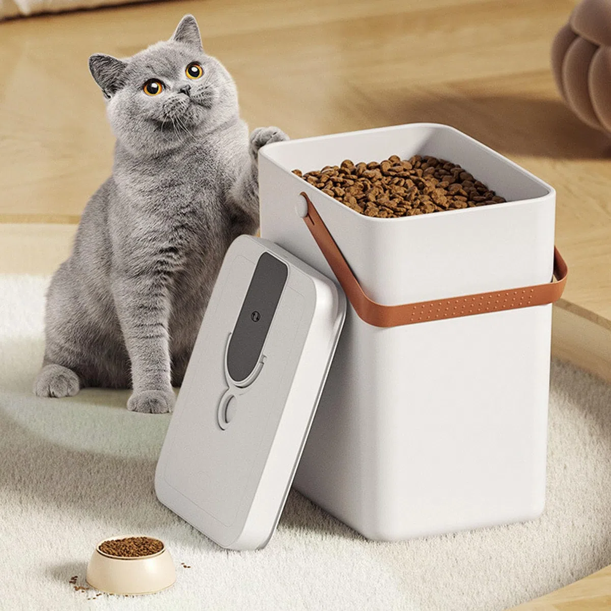 Topiky Contenedor de Almacenamiento de Alimentos para Mascotas Sellado Al Vacío de Gran Capacidad de 13L para Cubo Hermético de Comida para Gatos