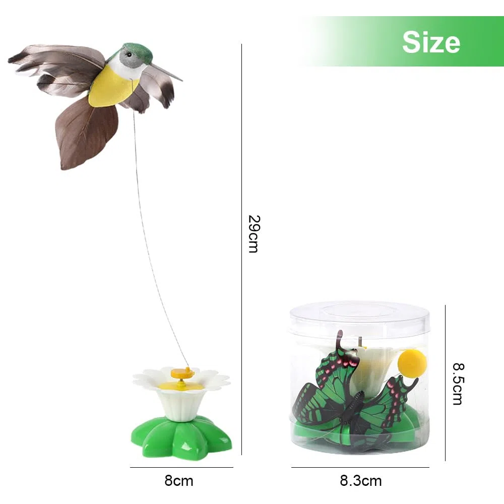 Drkicsy Juguete eléctrico para gatos, juguete interactivo para pájaros, juguete interactivo para gatos, juguete eléctrico giratorio de 360 grados, juguete interactivo de simulación de pájaros para