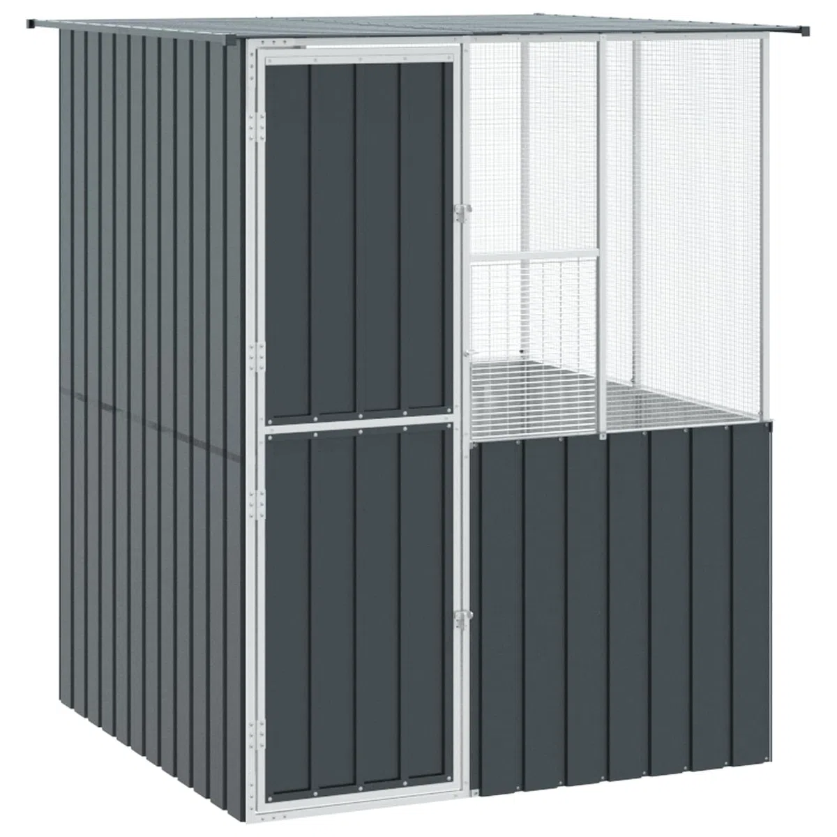 vidaXL Jaula para Aves Antracita 165 x 165 x 200 cm Acero Galvanizado, Jaula Rectangular para pájaros, Elegante, Segura y Amplia, Ideal para tu jardín y terraza, Aves