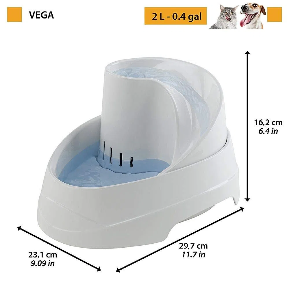 Ferplast Fuente para Gatos Y Perros Pequeños Vega, 2 litros Ferplast 810 g