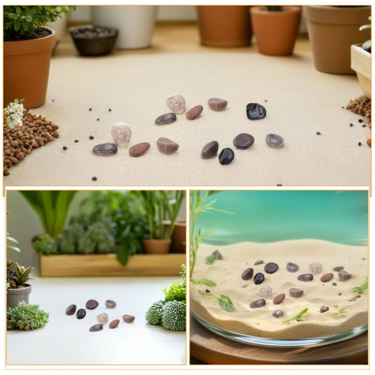 TOPBATHY Piedras Pulidas Decorativas para Peceras y Acuarios, Guijarros de Río Naturales de Cobblestone, Reutilizables Mantenimiento para Paisajismo y Jardines