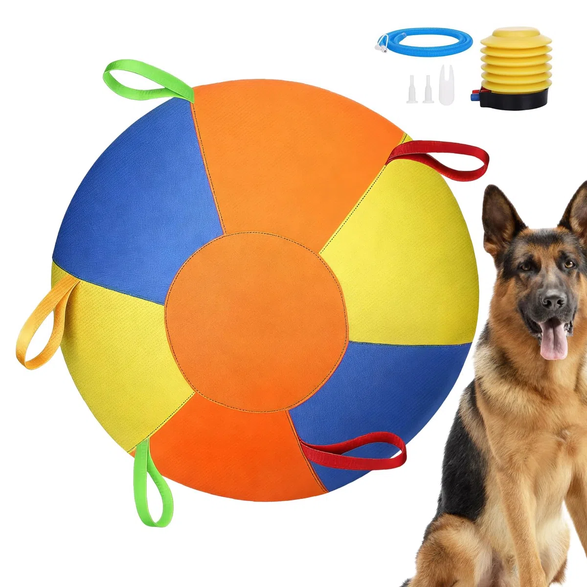Juguete para Perro de Pastoreo Juguete Interactivo Calmante para Mascotas | Pelota de Perro Calmante con Asa para Perros Pequeños, Medianos, Grandes, Masticadores, Exterior, Jardín