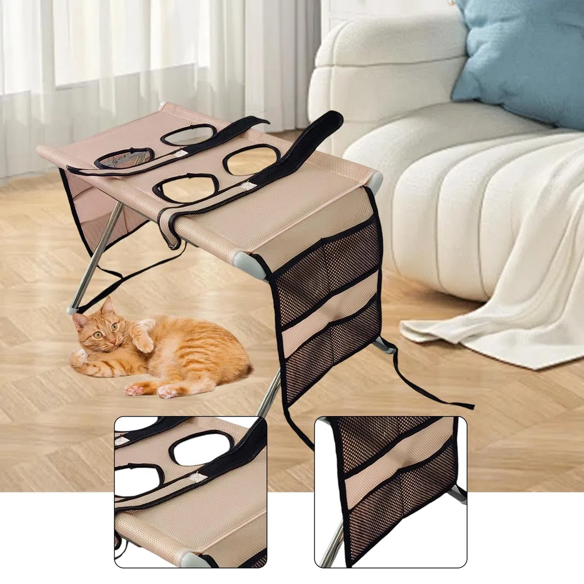Mesa de Peluquería para Mascotas con Accesorio de Limpieza con Correa, Soporte de Peluquería para Cortar Uñas Y