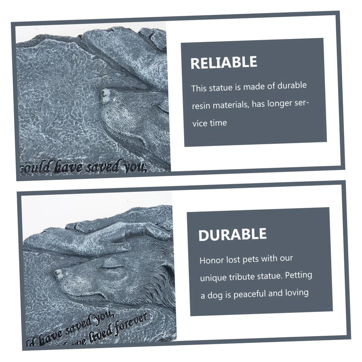 WOONEKY Lápida Conmemorativa de Resina para Mascotas, Figura de Jardín