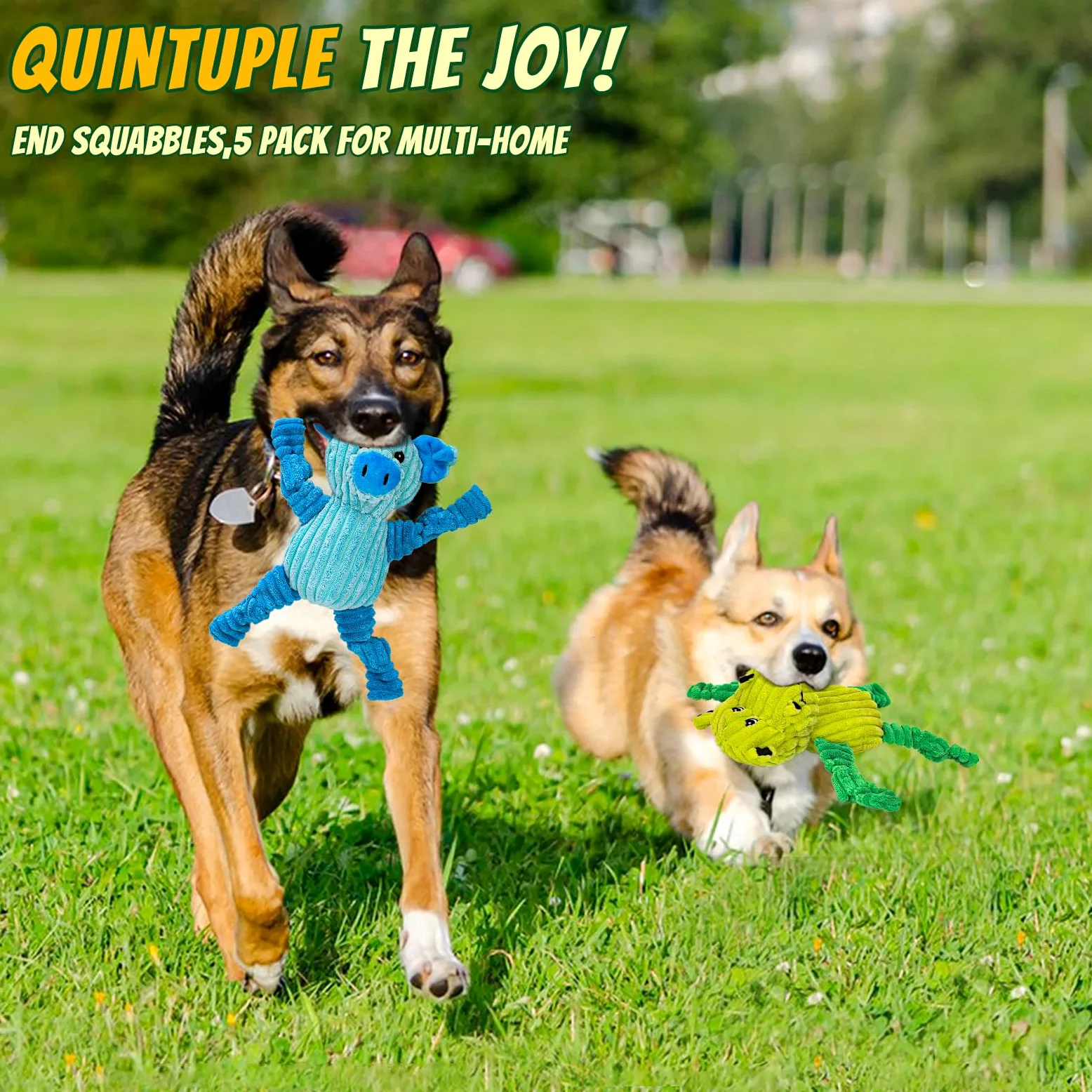 Paquete de 5 juguetes chirriantes para perros grandes