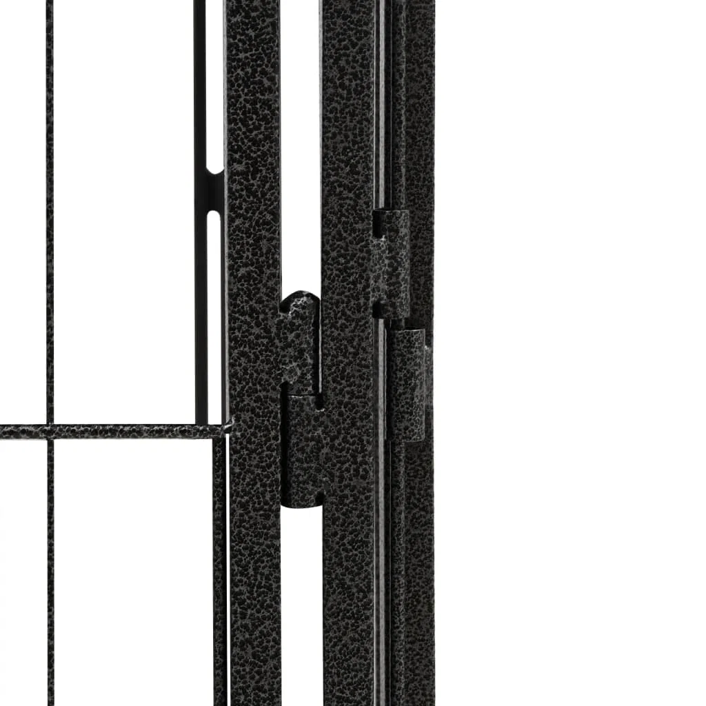 20-TLG. Perrera para perros de acero negro, 100 x 50 cm, plegable, exterior e interior, cercado con protección y seguridad para cachorros y perros grandes, versátil, resistente y duradero