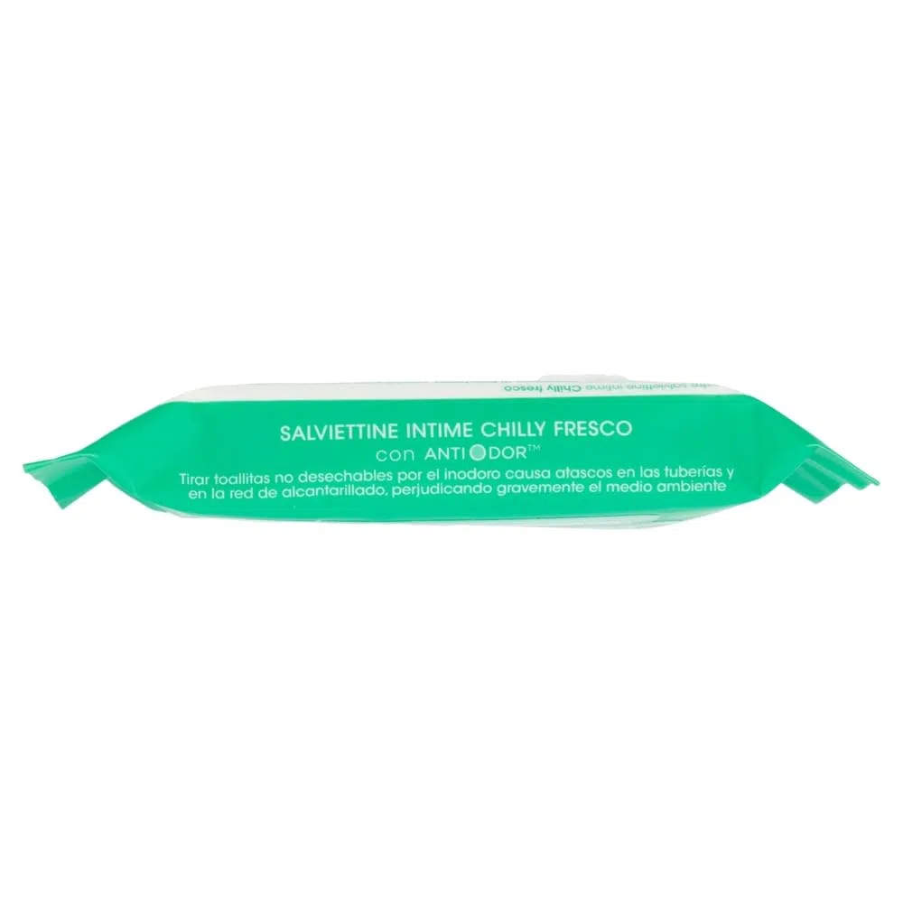 Chilly Toallitas de higiene íntima frescas – frescor natural duradero – con mentol natural – Cada paquete contiene 12 toallitas + llavero Beni Culinari gratis