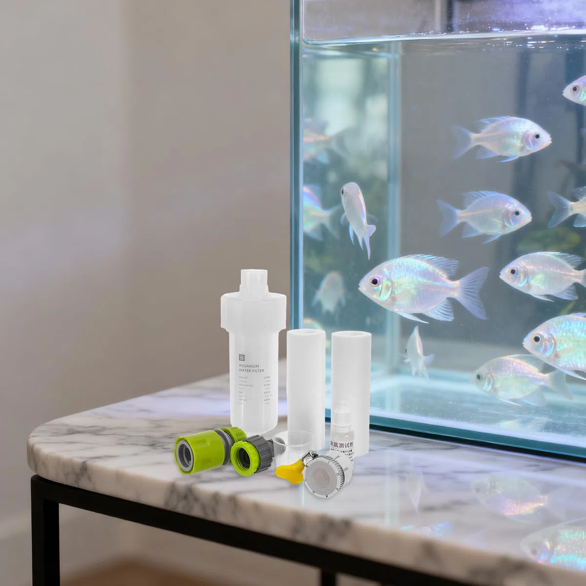 Filtro de Agua para Acuario Cartucho de Repuesto, Desclorador de Cloro para Peceras de Agua Dulce, Purificador para Tanque de Peces, Sistema de Filtración y Compatible Grifos