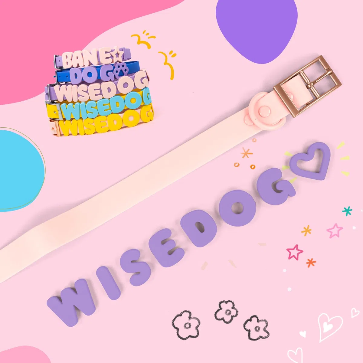 Wisedog Letras de dibujos animados de silicona