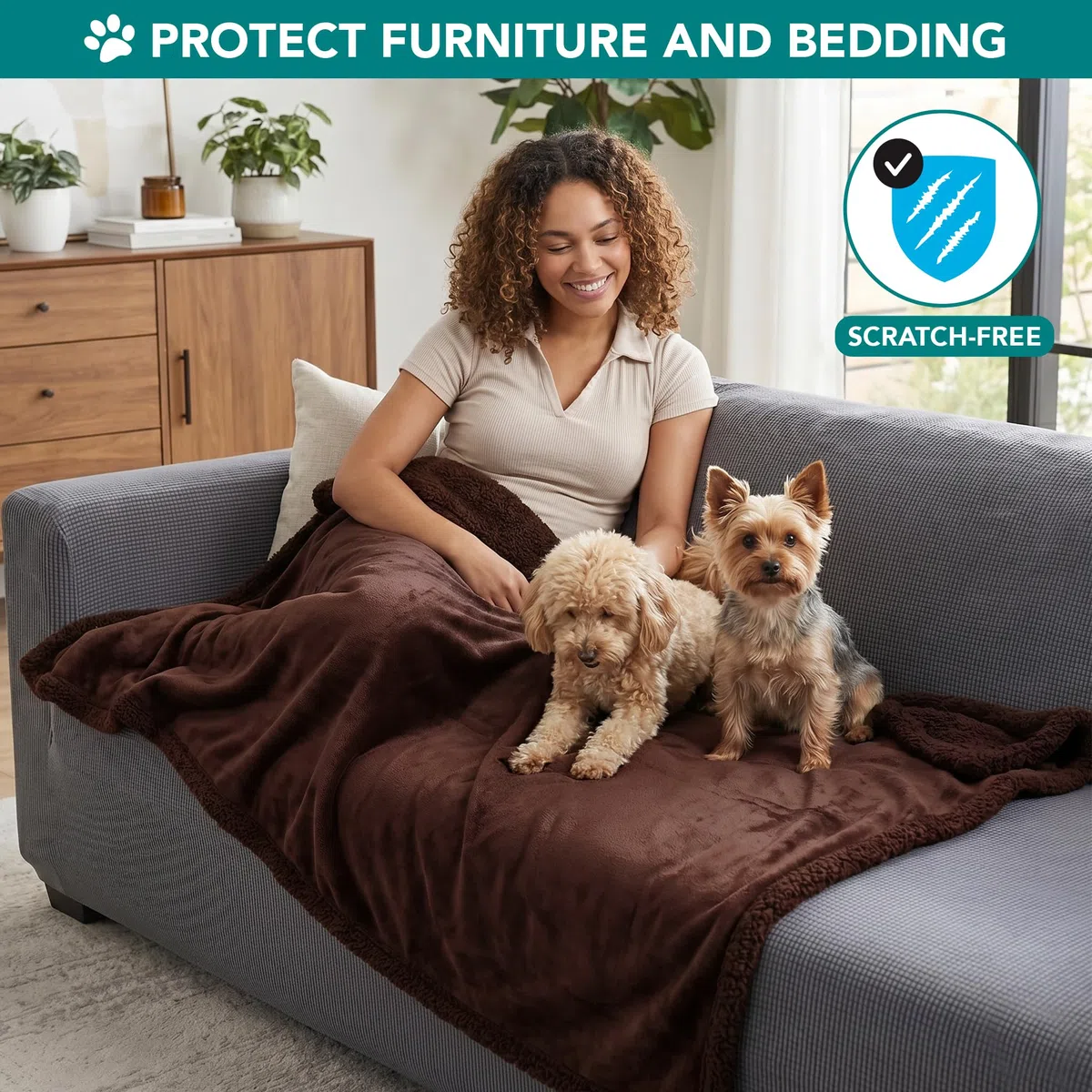PetAmi Manta para perros pequeños y medianos, manta de cama para mascotas, gato, cachorro, gatito, funda protectora de forro polar para sofá, coche, manta de sherpa suave, reversible, lavable, mini 29