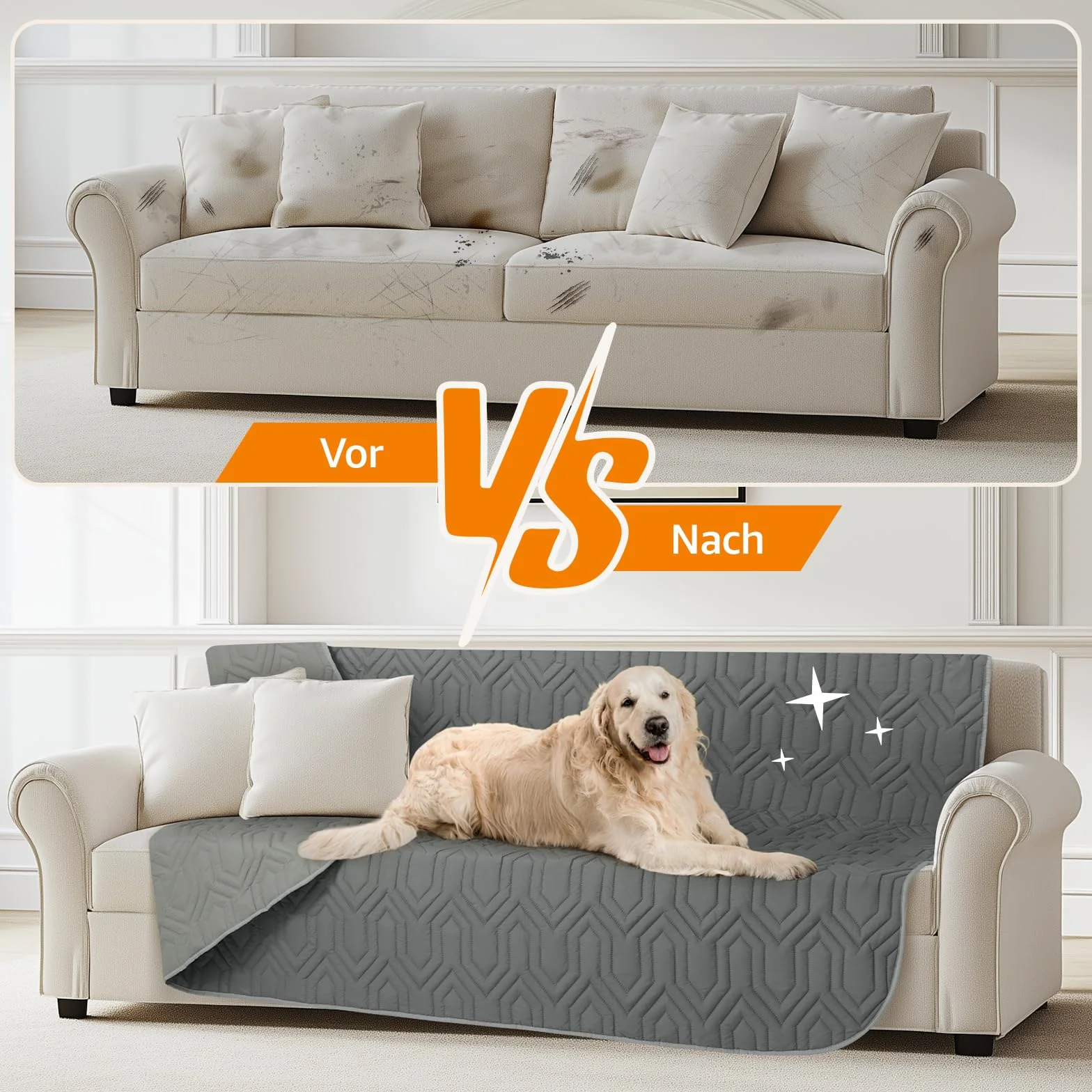 PICK FOR LIFE Manta impermeable para perros, manta reversible para proteger el sofá y la cama, manta lavable para perros y gatos, lavable a máquina