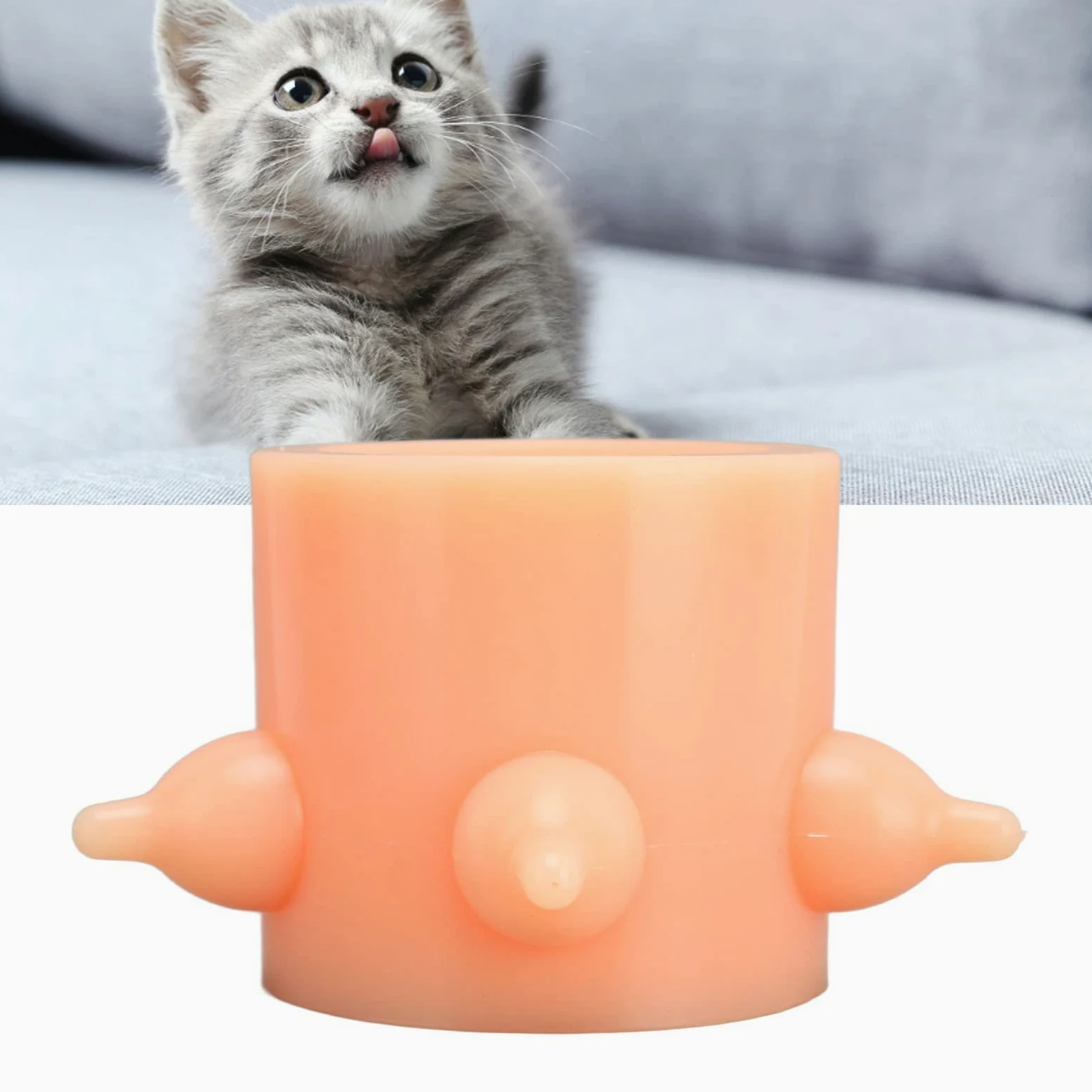 Alimentador de Leche para Cachorros y Gatitos, Simulación de Silicona, Pezón Múltiple, Tazón de Lactancia para Mascotas Pequeñas