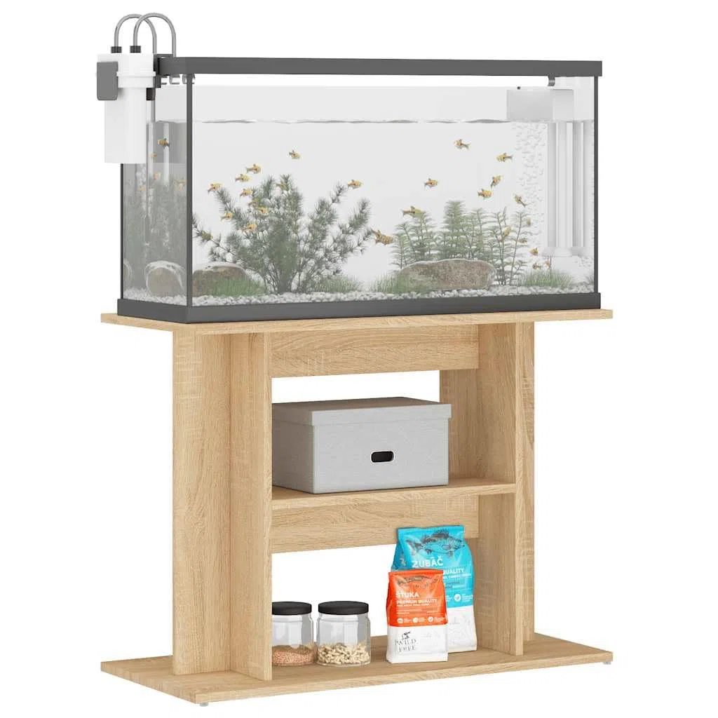 Genérico Soporte para Acuario Madera ingeniería Roble Sonoma 80x35x60 cm,Producto para Mascotas y Animales,Productos para Mascotas,Productos para Peces,Soportes para acuarios,833578
