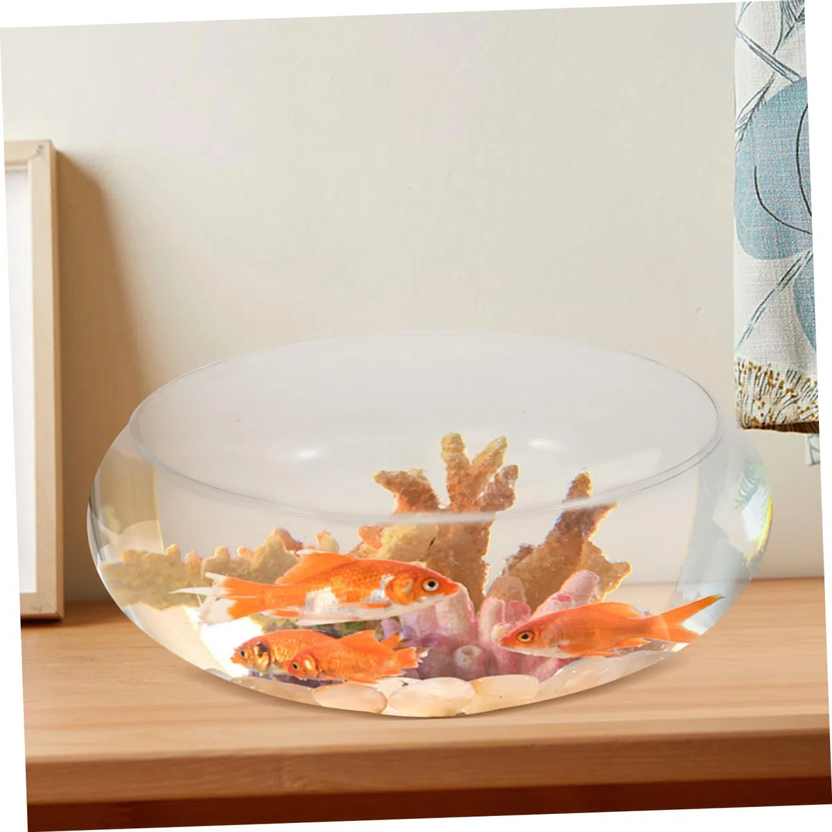 SUPVOX Pecera Redonda Transparente de para Oficina Cuenco Decorativo Multifuncional para Peces y Hidropónicas Acuario Pequeño Caídas para Escritorio